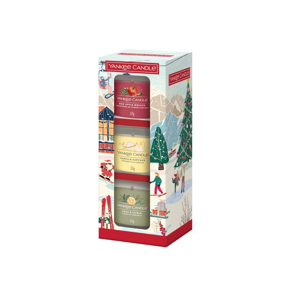 YANKEE CANDLE APRES SKI 3 X 37G (Red Apple Wreath, Sage & Citrus, Vanilla Cupcake) - obrazek 2