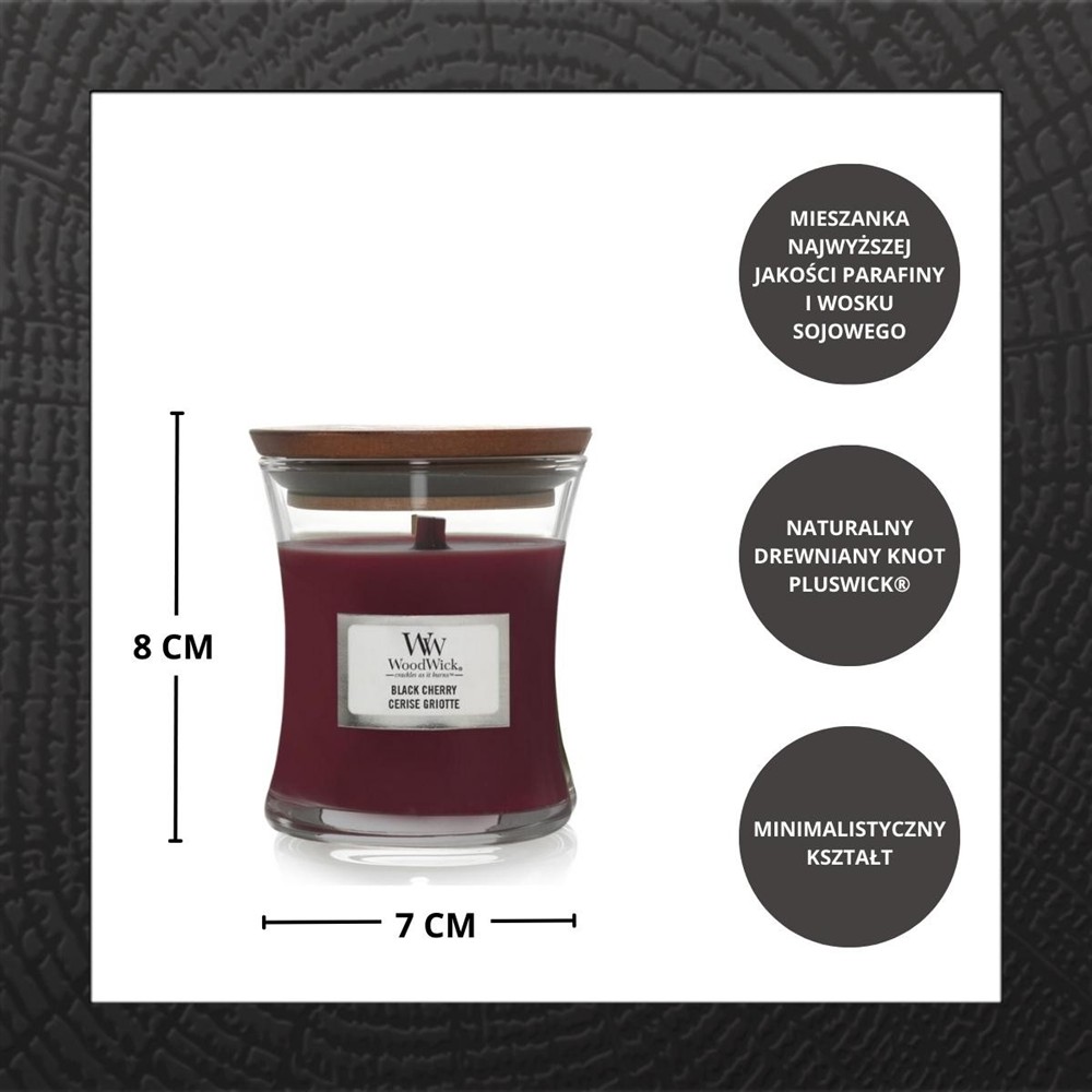 WOODWICK BLACK CHERRY 85G - obrazek 3