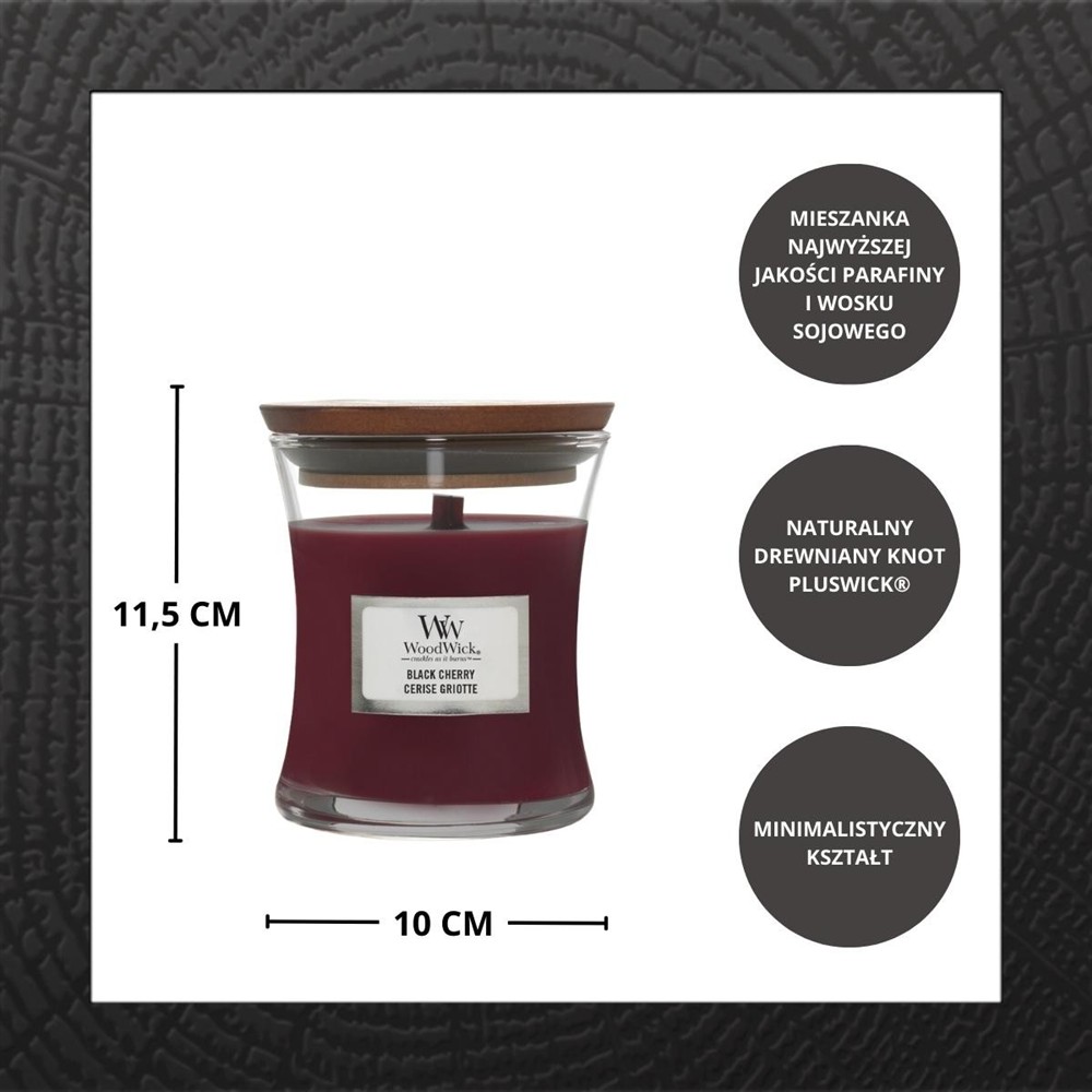 WOODWICK BLACK CHERRY 275G - obrazek 3