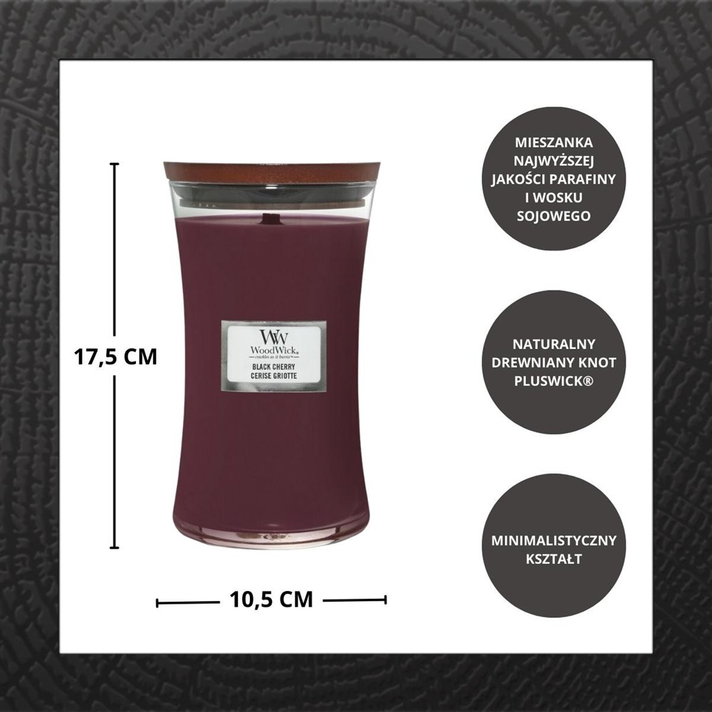 WOODWICK BLACK CHERRY 610G - obrazek 3