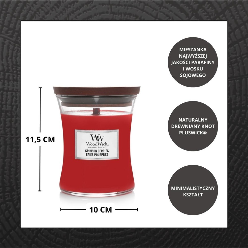 WOODWICK CRIMSON BERRIES 275G - obrazek 3