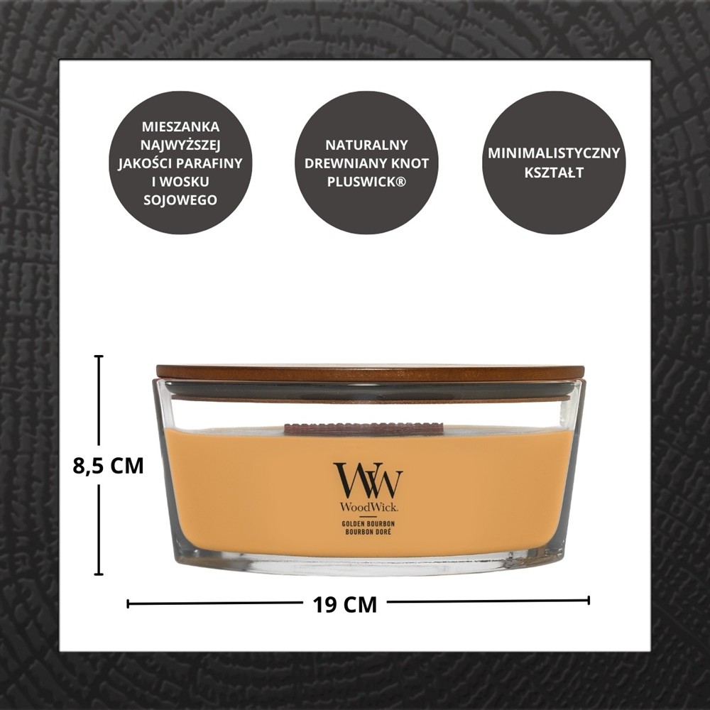 WOODWICK GOLDEN BOURBON 453,6G - obrazek 3