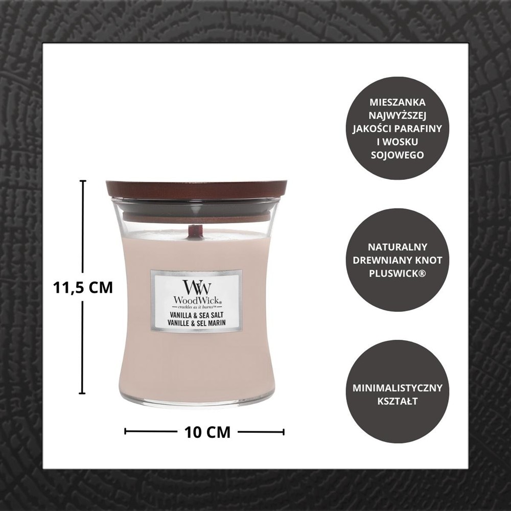 WOODWICK VANILLA & SEA SALT 275G - obrazek 3