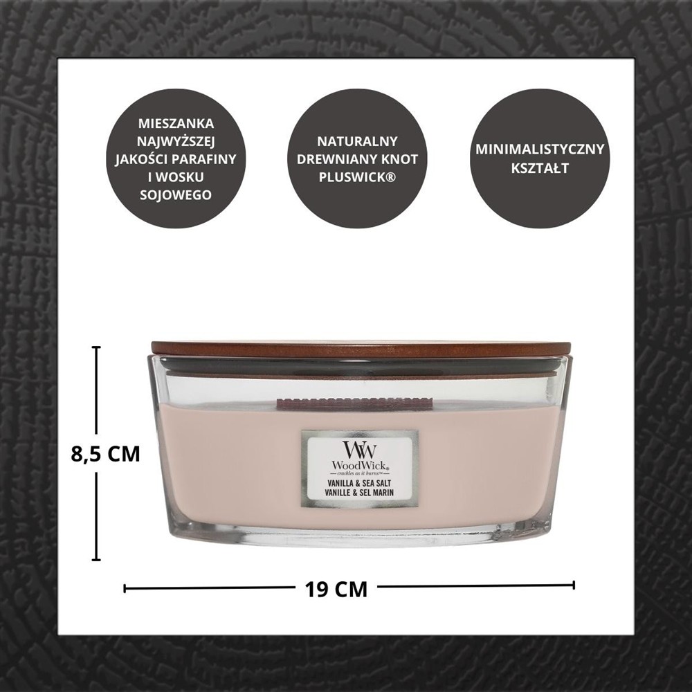 WOODWICK VANILLA & SEA SALT 453,6G - obrazek 3