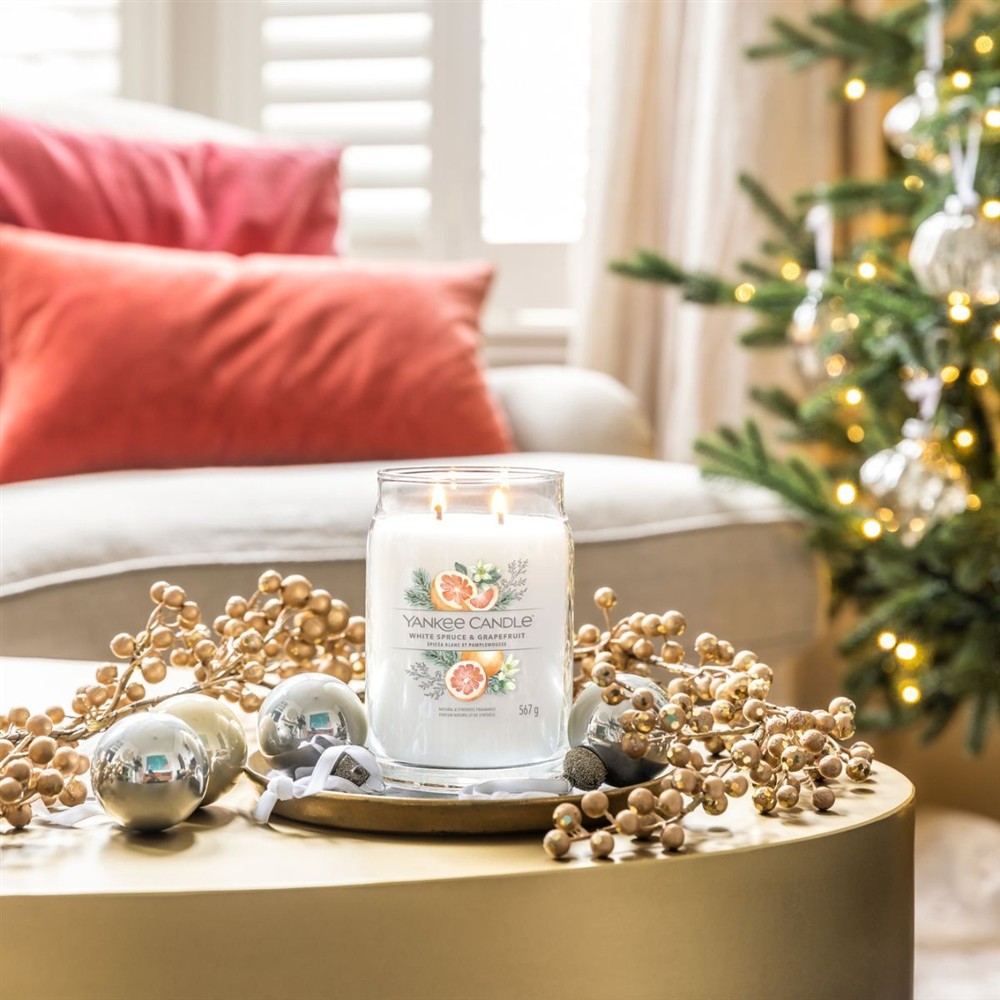 YANKEE CANDLE WHITE SPRUCE & GRAPEFRUIT 567G - obrazek 5