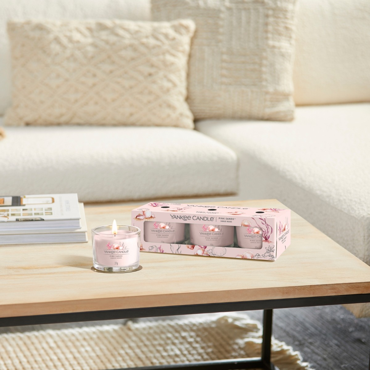 Yankee Candle Signature PINK SANDS 3 pak świec mini 3x37g - obrazek 2